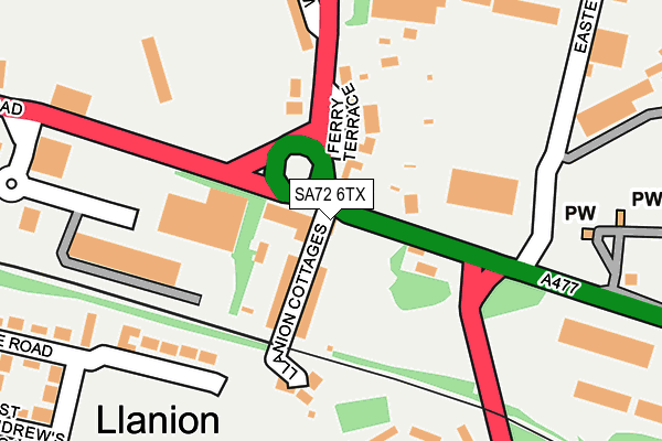 SA72 6TX map - OS OpenMap – Local (Ordnance Survey)