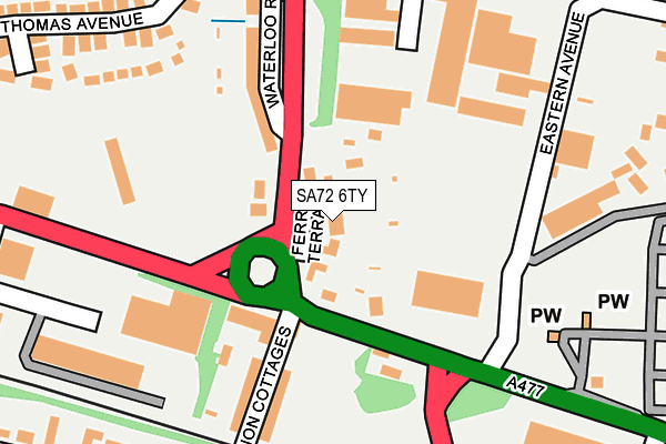 SA72 6TY map - OS OpenMap – Local (Ordnance Survey)