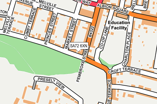 SA72 6XN map - OS OpenMap – Local (Ordnance Survey)