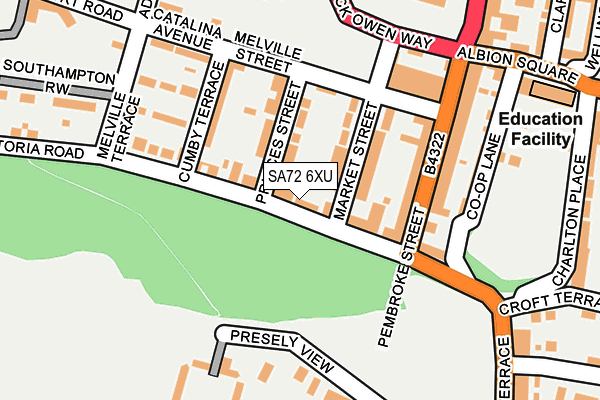 SA72 6XU map - OS OpenMap – Local (Ordnance Survey)