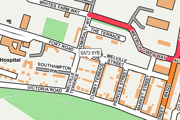 SA72 6YB map - OS OpenMap – Local (Ordnance Survey)