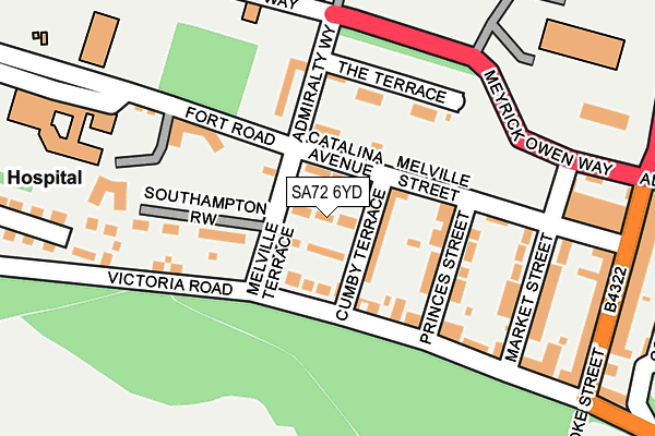 SA72 6YD map - OS OpenMap – Local (Ordnance Survey)