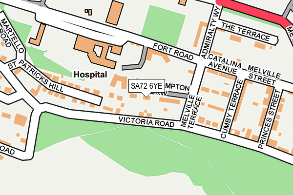 SA72 6YE map - OS OpenMap – Local (Ordnance Survey)