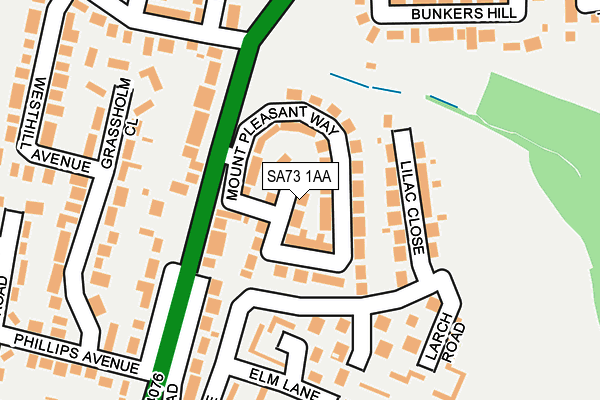 SA73 1AA map - OS OpenMap – Local (Ordnance Survey)