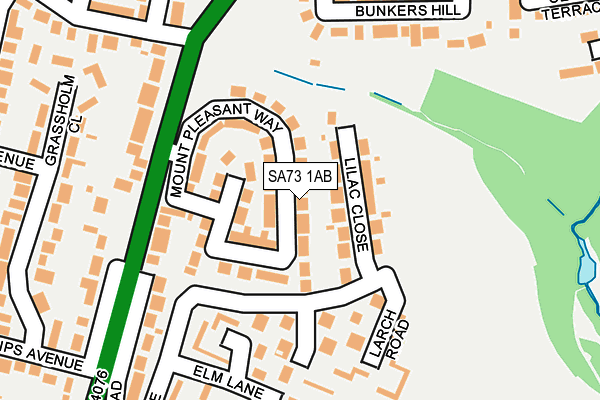 SA73 1AB map - OS OpenMap – Local (Ordnance Survey)