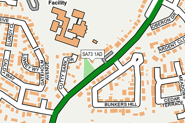 SA73 1AD map - OS OpenMap – Local (Ordnance Survey)