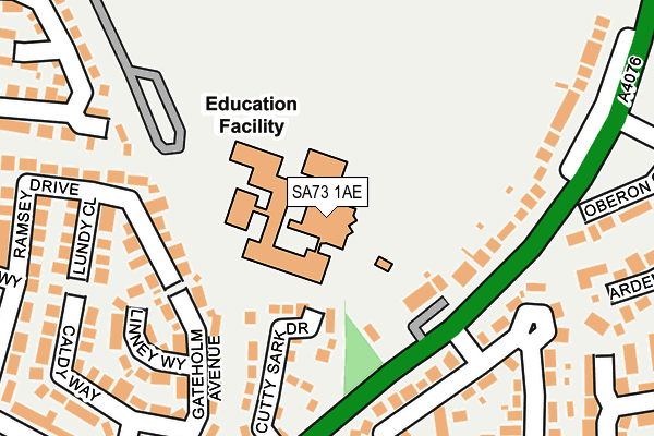 SA73 1AE map - OS OpenMap – Local (Ordnance Survey)
