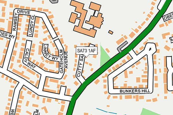 SA73 1AF map - OS OpenMap – Local (Ordnance Survey)