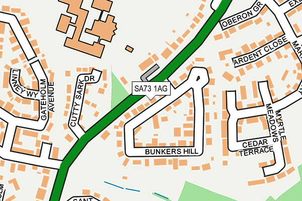 SA73 1AG map - OS OpenMap – Local (Ordnance Survey)