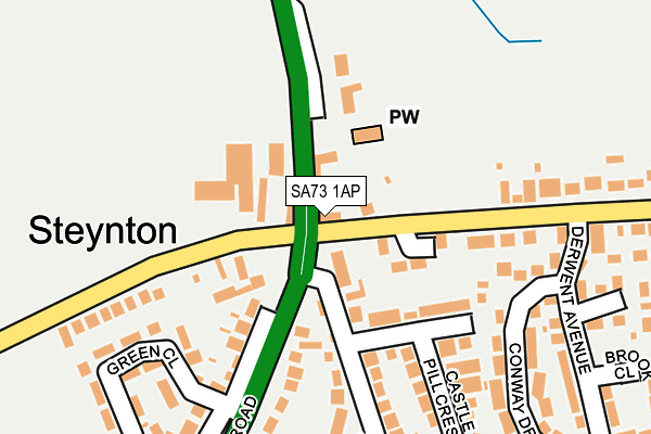 SA73 1AP map - OS OpenMap – Local (Ordnance Survey)