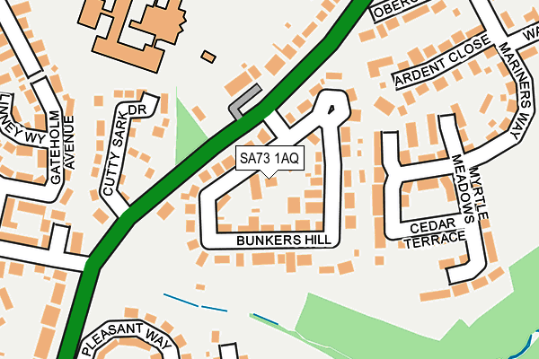 SA73 1AQ map - OS OpenMap – Local (Ordnance Survey)
