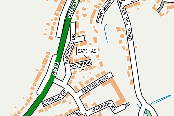 SA73 1AS map - OS OpenMap – Local (Ordnance Survey)