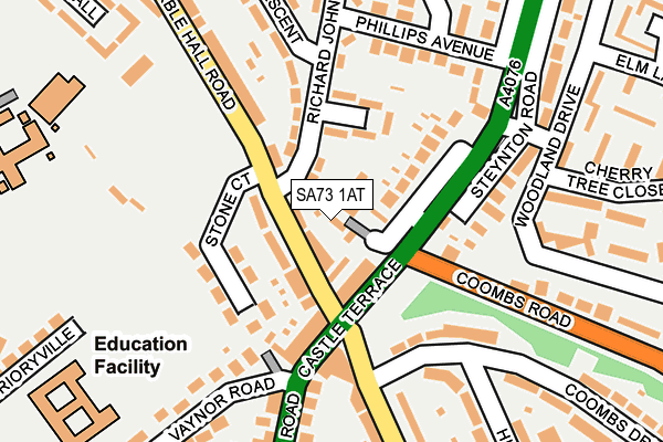 SA73 1AT map - OS OpenMap – Local (Ordnance Survey)