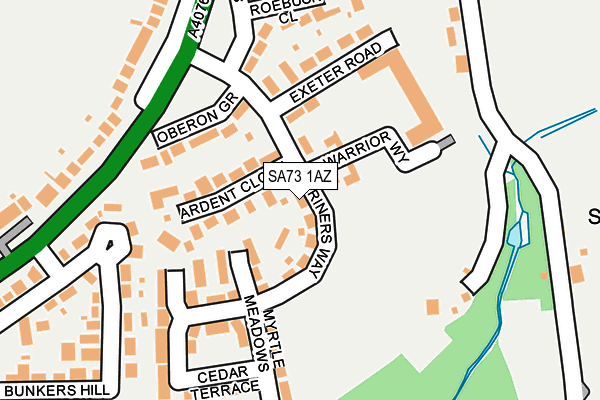 SA73 1AZ map - OS OpenMap – Local (Ordnance Survey)