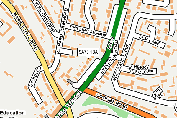SA73 1BA map - OS OpenMap – Local (Ordnance Survey)