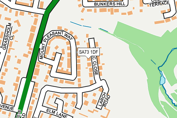 SA73 1DF map - OS OpenMap – Local (Ordnance Survey)