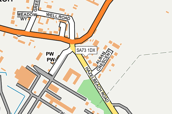 SA73 1DX map - OS OpenMap – Local (Ordnance Survey)