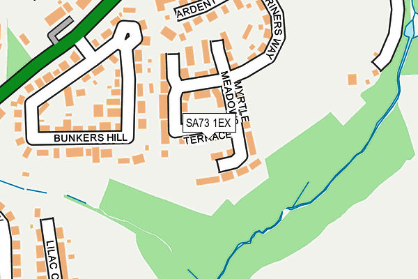 SA73 1EX map - OS OpenMap – Local (Ordnance Survey)