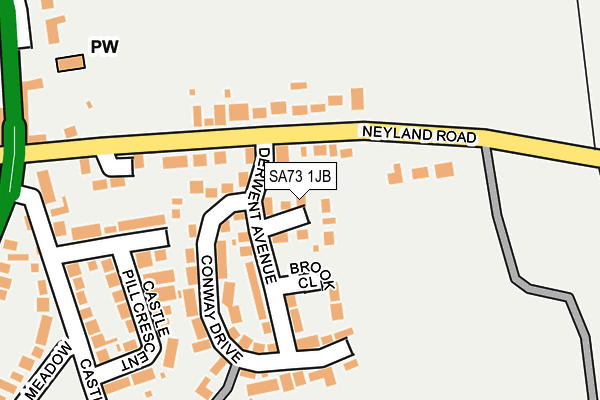 SA73 1JB map - OS OpenMap – Local (Ordnance Survey)