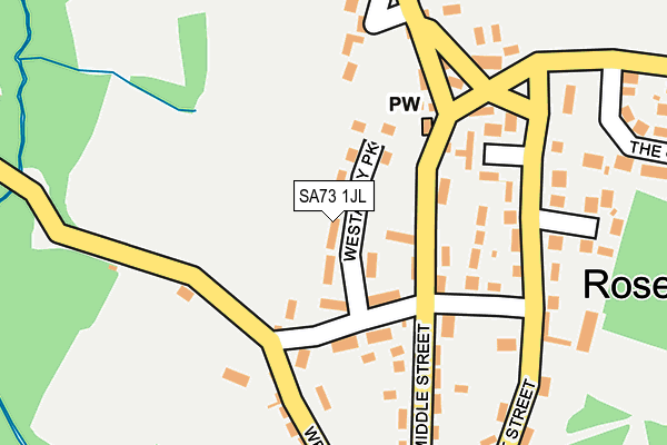 SA73 1JL map - OS OpenMap – Local (Ordnance Survey)