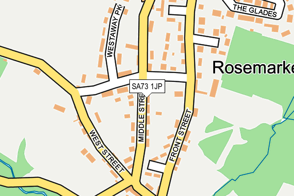 SA73 1JP map - OS OpenMap – Local (Ordnance Survey)