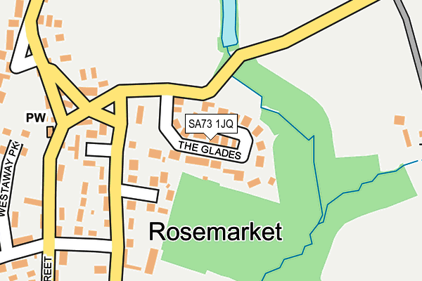 SA73 1JQ map - OS OpenMap – Local (Ordnance Survey)