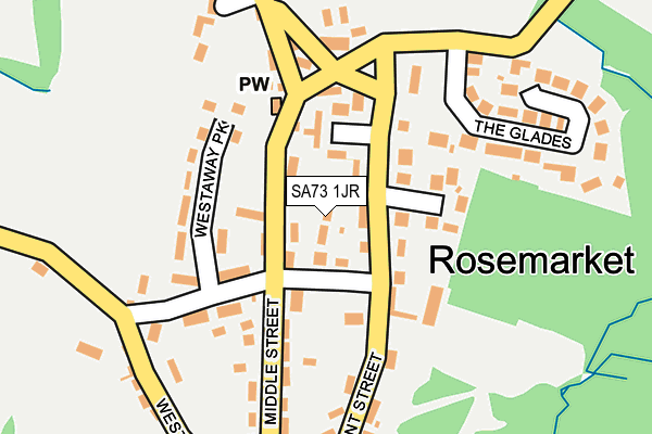 SA73 1JR map - OS OpenMap – Local (Ordnance Survey)