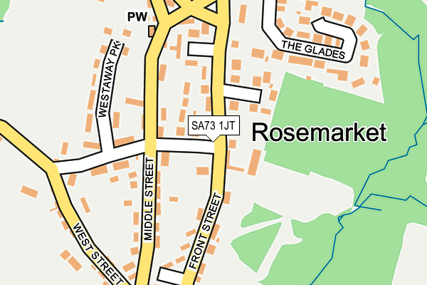 SA73 1JT map - OS OpenMap – Local (Ordnance Survey)