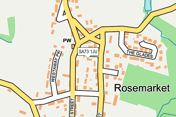 SA73 1JU map - OS OpenMap – Local (Ordnance Survey)
