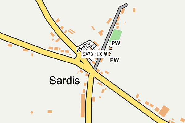 SA73 1LX map - OS OpenMap – Local (Ordnance Survey)