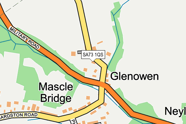SA73 1QS map - OS OpenMap – Local (Ordnance Survey)