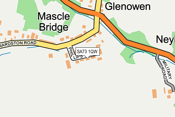 SA73 1QW map - OS OpenMap – Local (Ordnance Survey)
