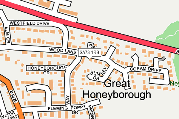 SA73 1RB map - OS OpenMap – Local (Ordnance Survey)