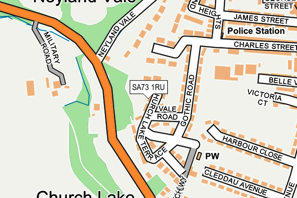 SA73 1RU map - OS OpenMap – Local (Ordnance Survey)