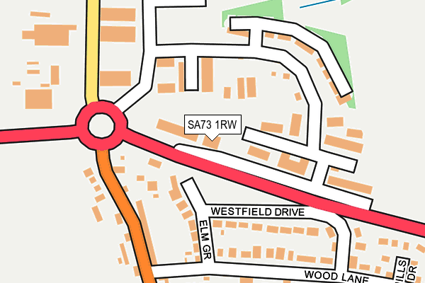 SA73 1RW map - OS OpenMap – Local (Ordnance Survey)