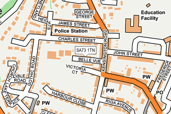 SA73 1TN map - OS OpenMap – Local (Ordnance Survey)