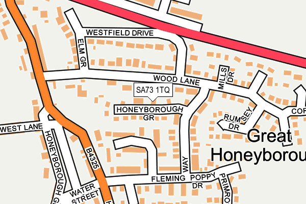 SA73 1TQ map - OS OpenMap – Local (Ordnance Survey)