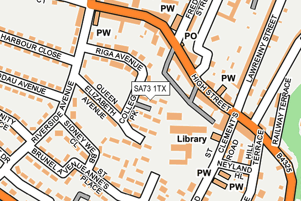 SA73 1TX map - OS OpenMap – Local (Ordnance Survey)