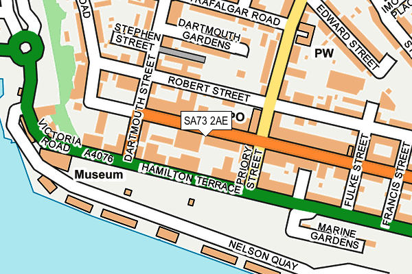 SA73 2AE map - OS OpenMap – Local (Ordnance Survey)