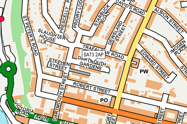 SA73 2AP map - OS OpenMap – Local (Ordnance Survey)