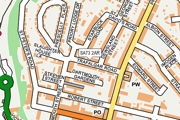 SA73 2AR map - OS OpenMap – Local (Ordnance Survey)
