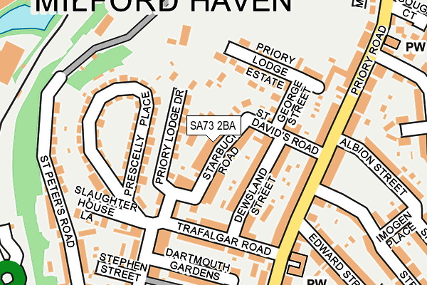 SA73 2BA map - OS OpenMap – Local (Ordnance Survey)