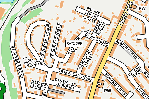 SA73 2BB map - OS OpenMap – Local (Ordnance Survey)