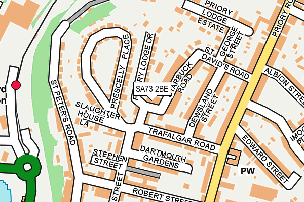 SA73 2BE map - OS OpenMap – Local (Ordnance Survey)