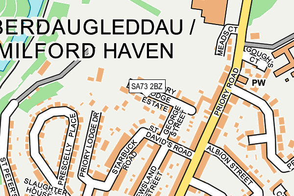 SA73 2BZ map - OS OpenMap – Local (Ordnance Survey)