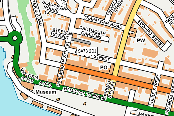 SA73 2DJ map - OS OpenMap – Local (Ordnance Survey)
