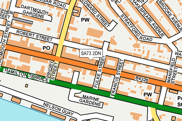 SA73 2DN map - OS OpenMap – Local (Ordnance Survey)