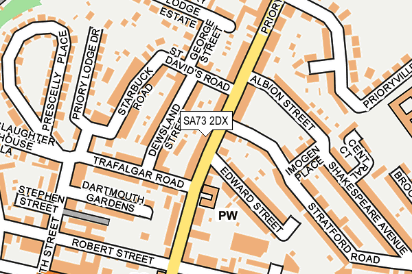 SA73 2DX map - OS OpenMap – Local (Ordnance Survey)