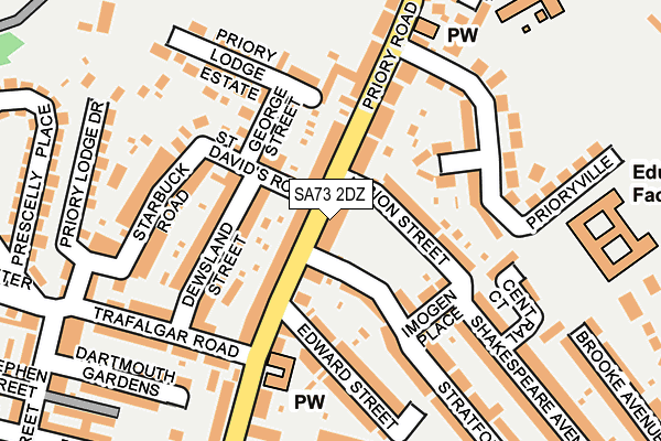 SA73 2DZ map - OS OpenMap – Local (Ordnance Survey)