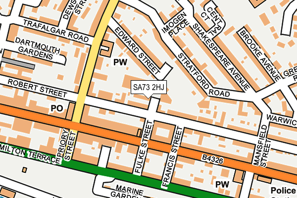 SA73 2HJ map - OS OpenMap – Local (Ordnance Survey)